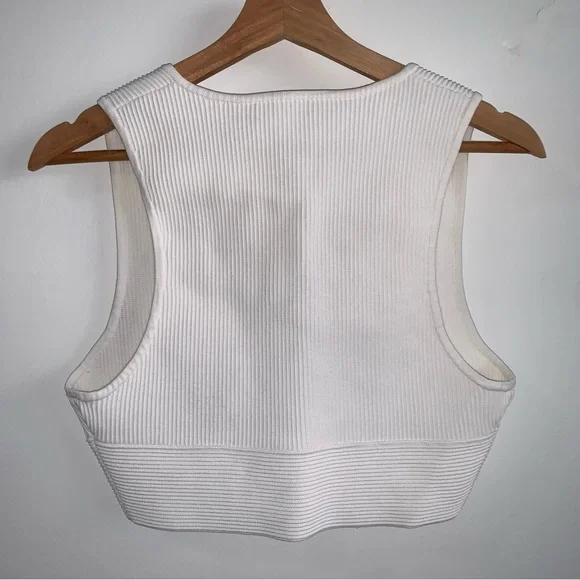 Aritzia Babaton Sculpt Knit Deep V Tank in White - Picture 2 of 4